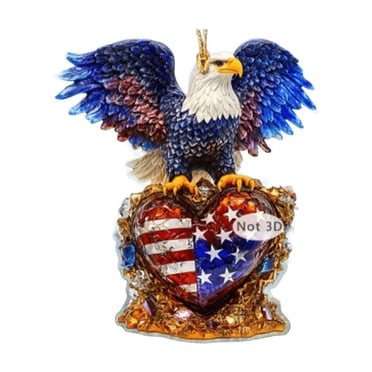 DefiDgd Independence Day Hanging Pendant Tree Topper Decoration,Celebration Accessories Bald Eagle Flag Ornament 2D AcrylicKeepsake Gift Hanging Pendant for Home Holiday Party Supplies(C)