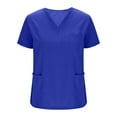thumbnail image 3 of Htigea Scrubs Medical Uniform Women Scrubs Set Medical Scrubs Top and Pants Blue,2XL, 3 of 6