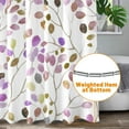 thumbnail image 3 of Floral Shower Curtain, Colorful Botanical Flower Leaves Bohemian Shower Curtain with Plastic Hooks, Decorative Waterproof Polyester Curtain 72x72 Inches, Plum, 3 of 6