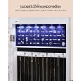 thumbnail image 4 of SONGMICS Espejo Joyero de Pared, Espejo Joyero Colgante sin Marco, Armario de Joyas con 6 Luces LED, con 2 Cajones, Blanco, 4 of 5
