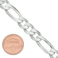 thumbnail image 5 of Men's 9.3mm Solid .925 Sterling Silver Flat Figaro Chain Link Bracelet, 8 inches, 5 of 7