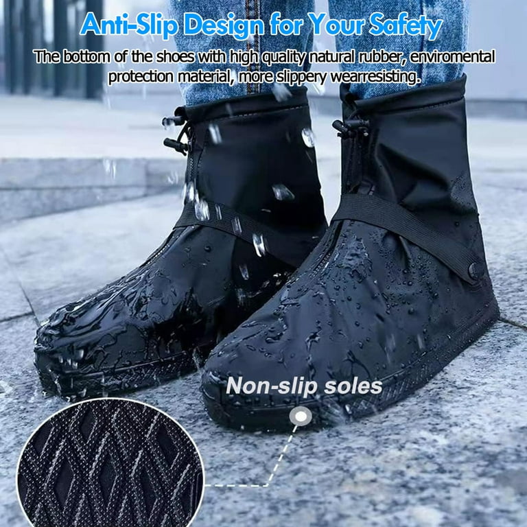 Dropship Tall Waterproof Shoe Covers For Rain 2 Pairs Of Black XX