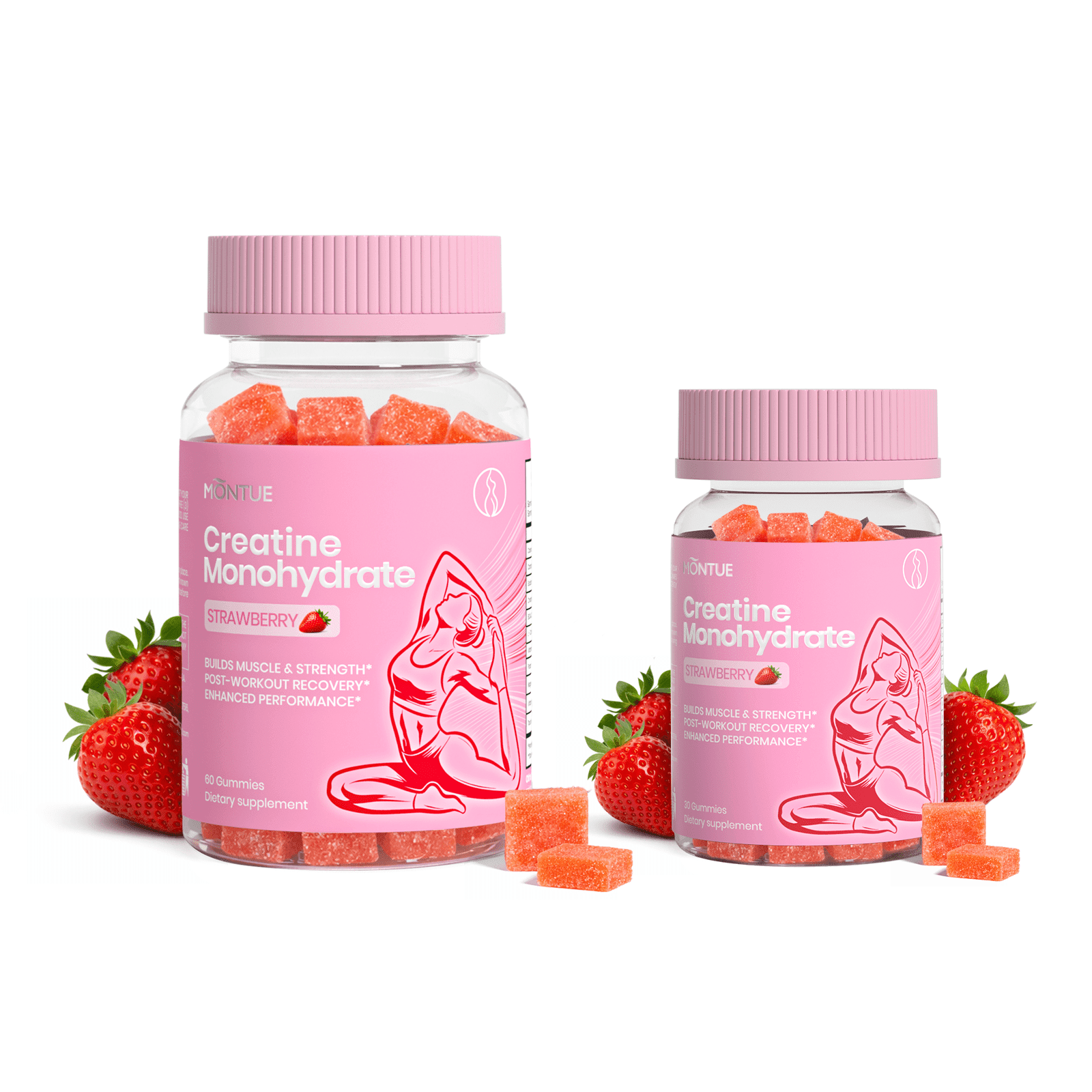 Creatine Monohydrate Gummies - Suitable for both men and women - 5g creatine to support muscle mass, strength, and cognitive function - Made in the USA - 90 gummies - 30 servings