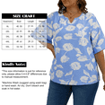 thumbnail image 5 of Oryer Womens Plus Size Tops V Neck 3/4 Bell Sleeve Womens Blouse, Trendy Tunic Summer Shirts for Women 1X-5X, 5 of 7