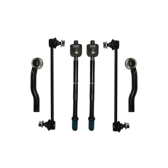6 Pc Suspension & Steering Sway Bar Links Tie Rod Ends Outer Inner Passenger Driver Set Fits select: 2003-2008 TOYOTA COROLLA