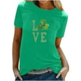 thumbnail image 2 of T-shirt de la Saint-Patrick pour Femme, Mode, Col Rond, Imprimé, Manches Courtes, T-shirt Décontracté Ample, Hauts, T-Shirts de la Saint-Patrick pour Femmes, 2 of 6