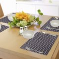 thumbnail image 4 of Ambesonne Ethnic Place Mats Set of 4, Horizontal Irregular Stripes, Standard Size, Indigo Ginger White, 4 of 6