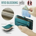 thumbnail image 4 of Crossbody for iPhone 14 Pro Max Case Wallet【RFID Blocking】with 10-Card Holder Zipper Bills Slot, Soft PU Leather Magnetic Shoulder Wrist Strap for iPhone 14 Pro Max Wallet Case Women, Green, 4 of 10