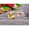 thumbnail image 2 of 1.75 Carat 6mm Round Cut Champagne Diamond Moissanite Engagement Ring On 10k Rose Gold Art Deco Antique, 2 of 4