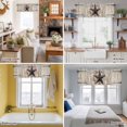 thumbnail image 5 of Village Stars Valance Curtain Vintage Rust Black Star Berry Beige Barn Doors Window Valances Rod Pocket Short Curtains Window Treatments for Kitchen Bedroom Bathroom Laundry 42" x 12", 5 of 9