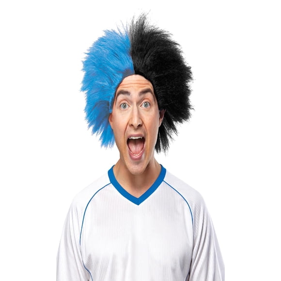 Blue And Black Sports Wig