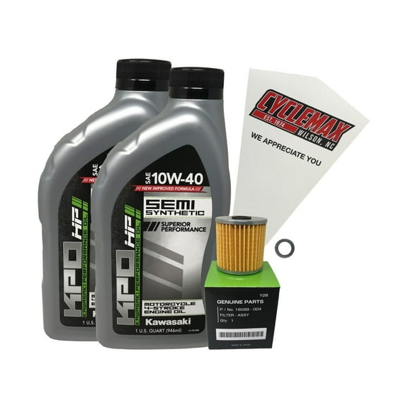 Cyclemax OEM SS 10W-40 Oil Change Kit fits 1988-2005 Kawasaki BAYOU 300