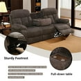 thumbnail image 3 of Aukfa 3-Piece Recliner Sofa Set - 87.5" 3 Seat Recliner w/ Flip Backrest Cupholder, Home Theater Seating, Gray Brown, 3 of 9