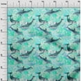 thumbnail image 3 of oneOone Viscose Jersey Turquoise Green Fabric Ocean Dolphin Fabric For Sewing Printed Craft Fabric By The Yard 60 Inch Wide, 3 of 4
