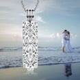 thumbnail image 6 of Flower & Tree of Life Cylinder Cremation Urn Necklace for Ashes Women Men Glass Vial Urn Pendant Keepsake Memorial Jewelry, 6 of 7