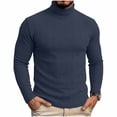 thumbnail image 3 of Atkumj Lightweight Sweaters for Men Casual Warm Turtleneck Ribbed Men Undershirts Versatile Slim Fit Solid Color Long Sleeve Pullover Sweater for Daily Wear XL, 3 of 8