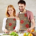 thumbnail image 5 of Pioneer Flower Floral Print Pattern Cotton Linen Apron with Pockets, Waterproof Adjustable, 33x27 Inch for Kitchen, Gardening, BBQ, Salon, 5 of 6