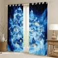 thumbnail image 2 of jejeloiu Christmas Snowy Night Curtains Pack of 2 (42x84 Each),Wastern Xmas Theme Curtains Blackout,Blue White Gold Bedroom Curtains For Child,Breathable Home Decor, 2 of 6