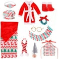 thumbnail image 2 of 12-Piece Christmas Doll Clothes Set with Pajamas & Sleeping Bag - Fits 12" Dolls, Tree Decor & Roleplay Accessories Multicolor, 2 of 8