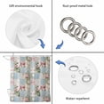 thumbnail image 5 of Green Blue Pink Botanical Waterproof Fabric Shower Curtain,Spring Floral Vintage Waterproof Fabric Shower Curtain for Bathroom Curtains Bathtubs Hotel Shower Curtains with 12 Hooks Long 72x78in, 5 of 8