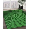thumbnail image 3 of Ahgly Tapis Rond Lavable en Machine Intérieur Transitionnel Vert Émeraude Profond, 4 Pieds Rond, 3 of 7