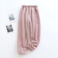 thumbnail image 3 of Efsteb Children's Kids Boys Girls Flannel Pants Warm Thick Flannel Sleeping Pants Casual Solid Color Home Clothes (Pink,4 Years), 3 of 6