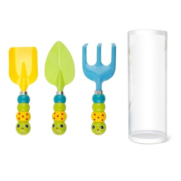 Yuarrent Kit de pala de rastrillo ABS, juguetes de jardín interactivos portátiles encantadores, planta de Festival, arena móvil, herramienta de Jardín y Patio 3 piezas Yuarrent HA028540-04