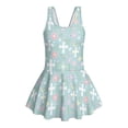 thumbnail image 7 of FOR U DESIGNS Girls One Piece Swimsuit with Skirt Quick Dry Tropical Kids Bathing Suit Swimwear Skirted Bathing Suit Easter Gifts, Lily Flower Green, 7 of 7