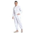thumbnail image 4 of TiaoBug Men's One Piece Work Coveralls Jumpsuits Long Sleeves Front Zipper Workshop Body Suits White 5XL, 4 of 6