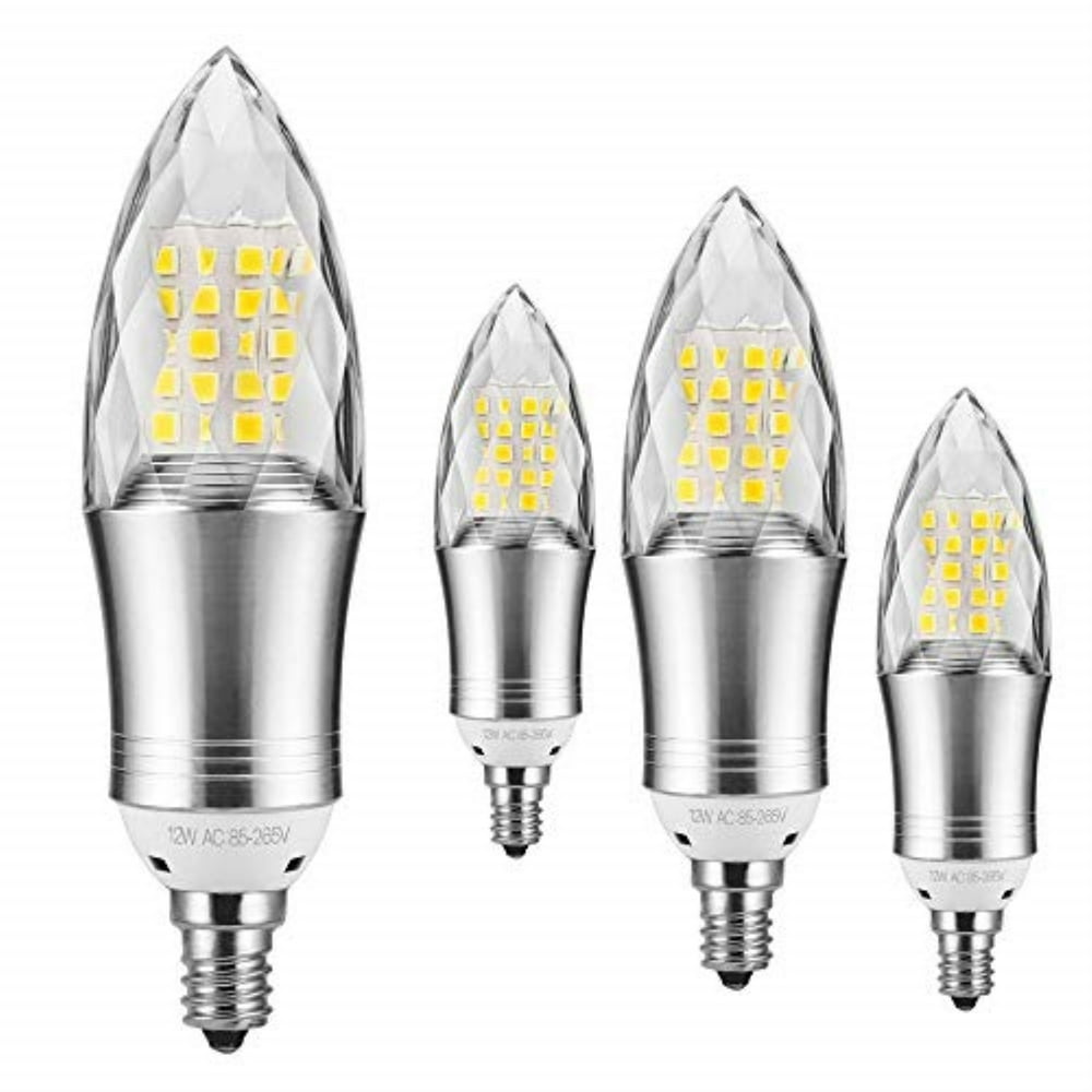 ebd lighting 12w e12 corn bulbs candelabra light bulbs (4 pack) 12w led