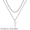 thumbnail image 2 of Metal Minimalism Hip Hop Cross T Ium Steel Necklace-9silver, 2 of 5