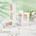 thumbnail image 5 of 20pc Paper Candy Boxes with PVC Clear Window for Party Wedding Baby Shower Rectangle White 6x6x12cm, 5 of 6