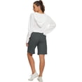thumbnail image 5 of Shorts for Women Elastic Waist Drawstring Knee Length Basketball Exercise Shorts with Belt, 5 of 6