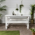 thumbnail image 2 of Vincent Solid Acacia Wood 3 Piece Chevron Dining Set in White Wash, 2 of 5