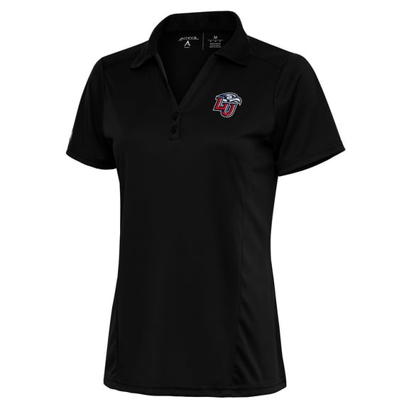 Women's Antigua Black Liberty Flames Tribute Polo