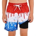 thumbnail image 3 of Tween Boy Swim Trunks With Ice Print Straight Leg Regular Quick Dry Beach Shorts 11-12 Years, 3 of 4