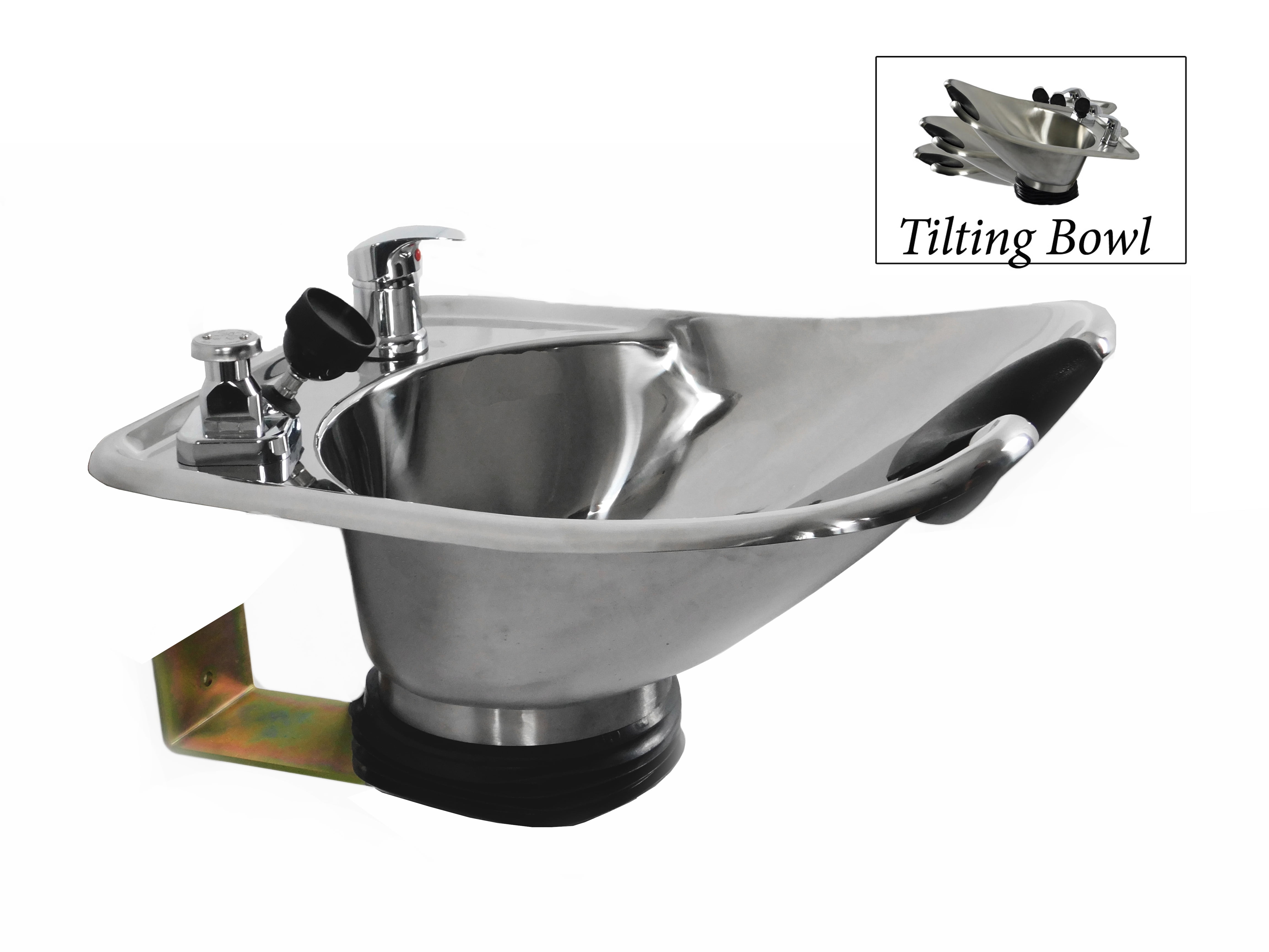 Tilting Stainless Steel Polished Wall Mounted Shampoo Bowl TLC1568