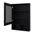 thumbnail image 4 of JERFIT 16" x 29" Wall Mount Black Medicine Cabinet with Mirror, Particle Board Bathroom Storage Organizer for Essentials, 4 of 6