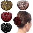 thumbnail image 1 of 4 pinzas para el pelo con forma de nido de pájaro, estilo vintage, con diseño geométrico y expandible, 1 of 5