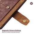 thumbnail image 5 of Leather For Apple iPhone 17e / iPhone 16e RFID Blocking Dual Tone Flip Wallet Case, With Card Holder Buckle Magnetic Closure Shockproof Kickstand Protective Phone Cases Cove,Brown, 5 of 7