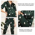thumbnail image 4 of Pijamas de dos piezas para mujer, conjunto de pantalón y camiseta de manga corta sedosa, cuello en V, botones hacia abajo, ropa de dormir de verano a la moda, ropa de dormir tipo 3 L, 4 of 5
