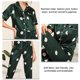 thumbnail image 4 of Pijamas de dos piezas para mujer, conjunto de pantalón superior de manga corta sedosa, cuello en V, botones, moda de verano, ropa de dormir, 4 of 5