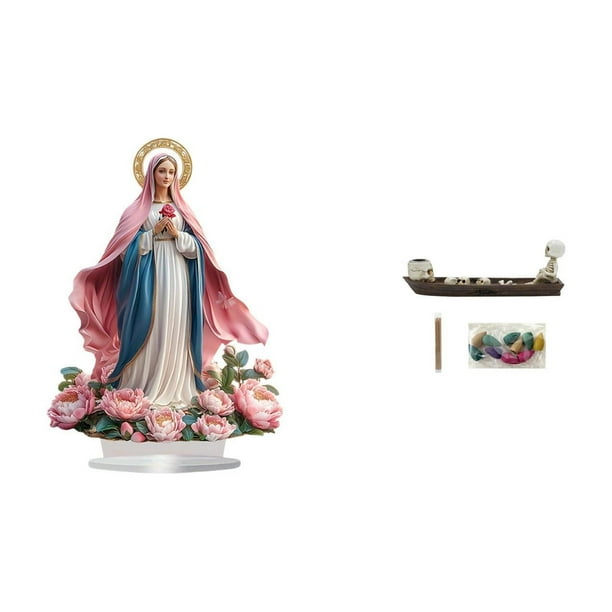 Escultura de la escena de la Natividad,Adorno acrílico 2D de pie,Centro de mesa decorativo con escena de la Natividad en acrílico,Porta incienso,Quemador de incienso con forma de barco