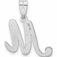 thumbnail image 3 of 14K White Gold 14Kw Script Letter M Initial Pendant Made In United States -Jewelry By Sweet Pea, 3 of 7