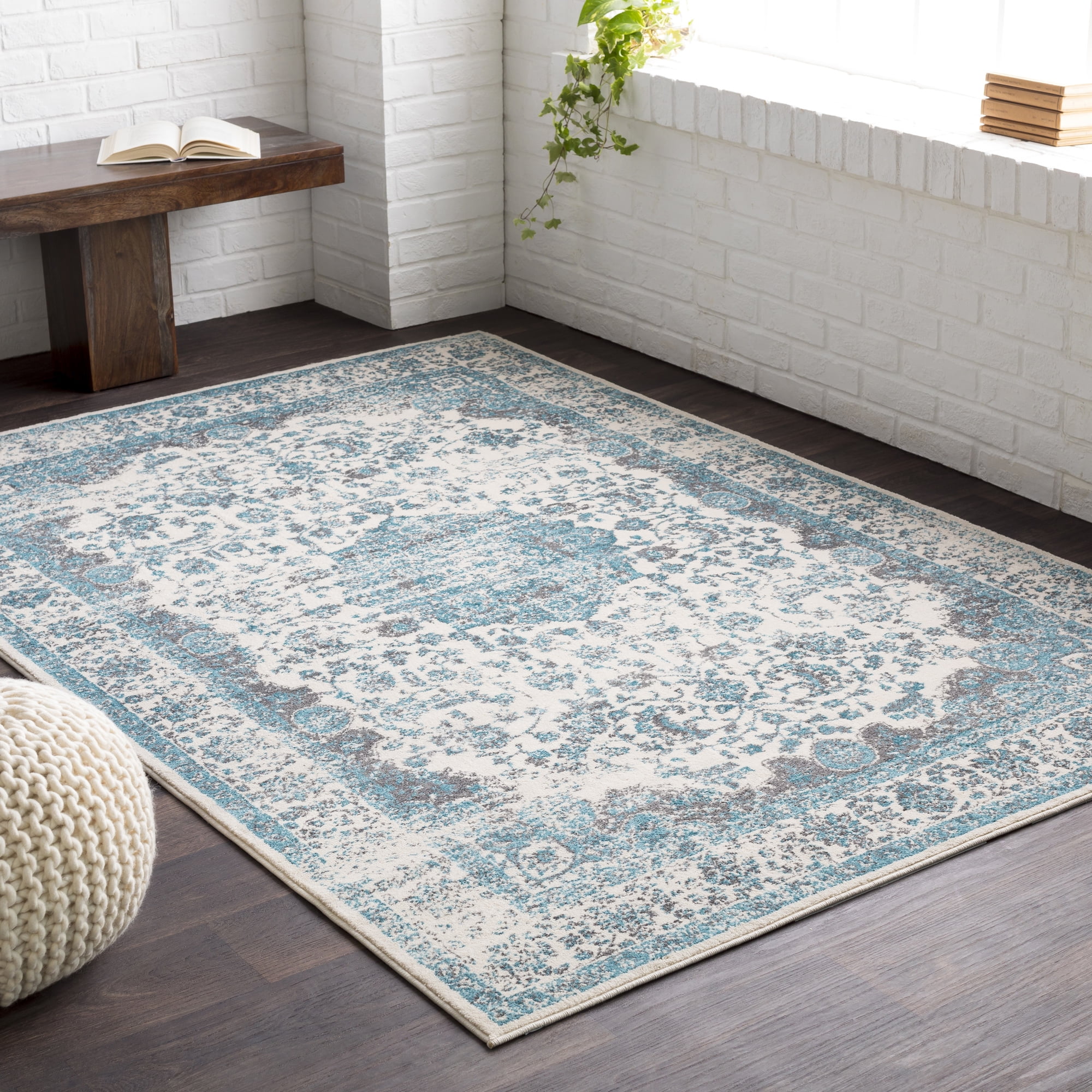 Art of Knot Alain Teal Traditional 5'2" x 7'6" Area Rug