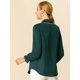 thumbnail image 5 of Blusa De Manga Larga Con Cuello Peter Pan Y Volantes Para Mujer Verde negruzco XS, 5 of 6