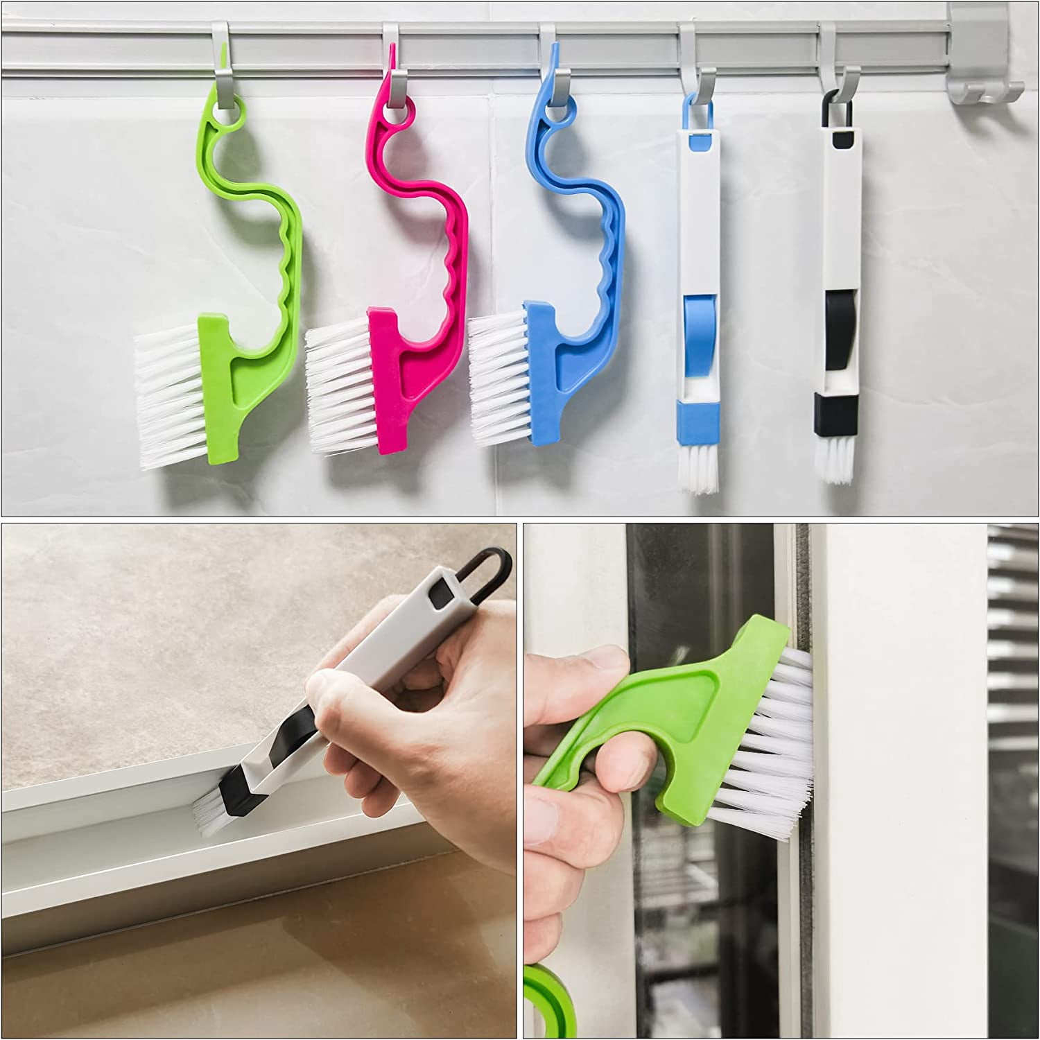 TIHOOD 11-Piece Crevice Cleaning Brush Set - Hard Bristle Brushes For Grout, Tiles & Tight Spaces - View #4