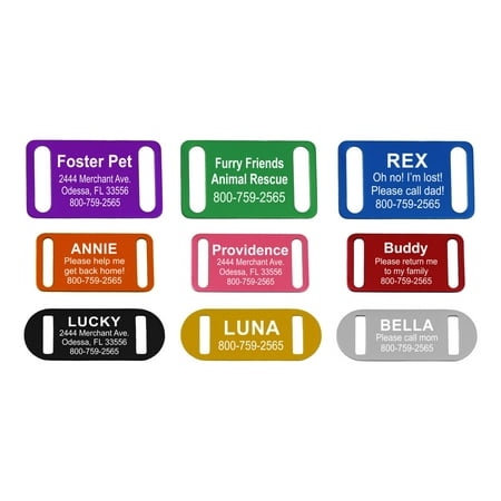 Slide-On Pet ID Tag | Collar Tag | 3 Sizes & 9 Colors to Choose From - Large -