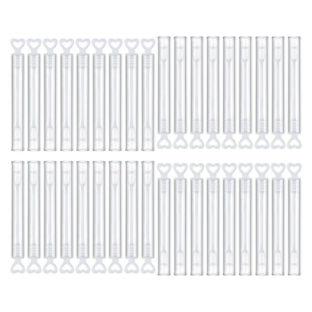 STRANDCHIC 36Pcs Bubble Wands White Empty Bottles for Refilling Bubble Solution and Outdoor Fun