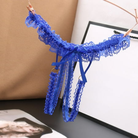 

TANGNADE Underwear Women Sexy Lace Underpants Open Crotch Panties Low Waist Briefs Underwear